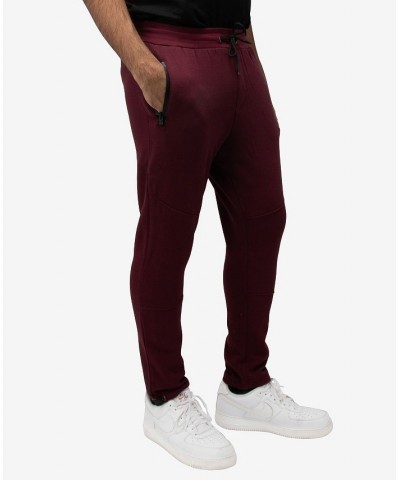 Men's Fleece Adjustable Ankle Drawstring Joggers Pants Red $19.60 Pants