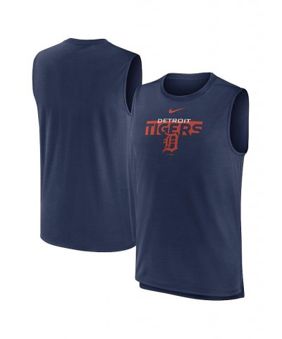 Men's Navy Detroit Tigers Knockout Stack Exceed Performance Muscle Tank Top $25.64 T-Shirts