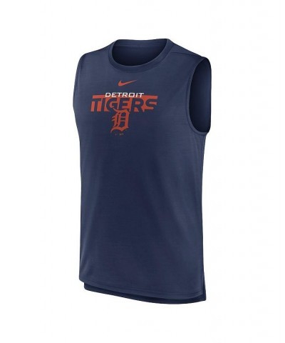 Men's Navy Detroit Tigers Knockout Stack Exceed Performance Muscle Tank Top $25.64 T-Shirts