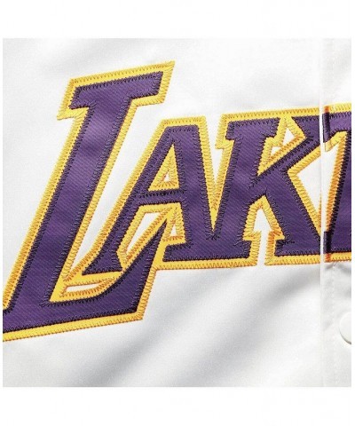 Men's White Los Angeles Lakers Big and Tall Hardwood Classics Raglan Satin Full-Snap Jacket $54.99 Jackets