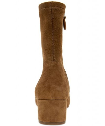 Women's Ella Stretch Dress Booties Brown $89.87 Shoes