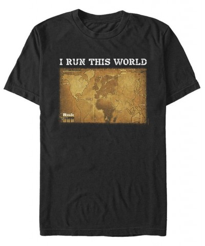 Men's I Run This World Short Sleeve Crew T-shirt Black $15.40 T-Shirts