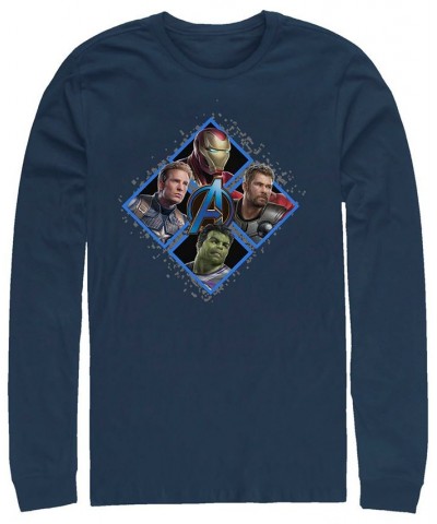 Marvel Men's Avengers Endgame Hero Four Square, Long Sleeve T-shirt Blue $22.79 T-Shirts