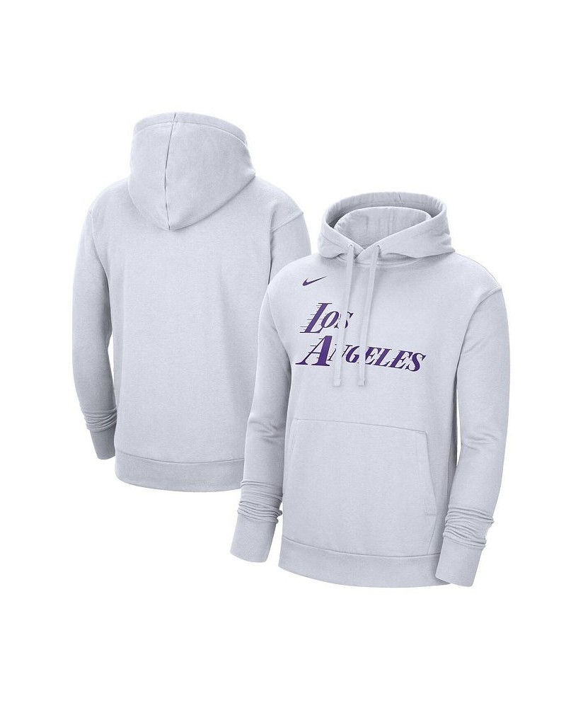 Men's White Los Angeles Lakers 2022/23 City Edition Essential Pullover Hoodie $43.19 Sweatshirt