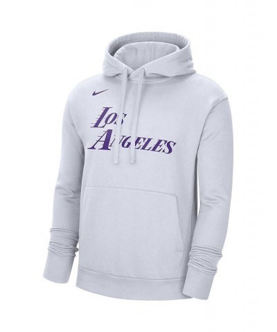 Men's White Los Angeles Lakers 2022/23 City Edition Essential Pullover Hoodie $43.19 Sweatshirt