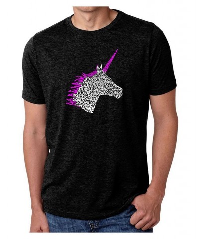 Men's Premium Word Art T-Shirt - Unicorn Gray $20.70 T-Shirts