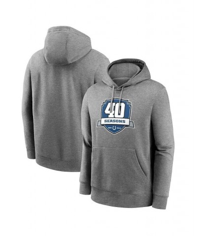 Men's Heather Gray Indianapolis Colts 40th Anniversary Club Pullover Hoodie $43.34 Sweatshirt