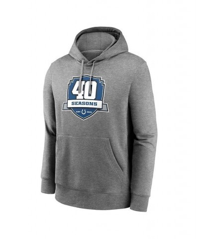 Men's Heather Gray Indianapolis Colts 40th Anniversary Club Pullover Hoodie $43.34 Sweatshirt