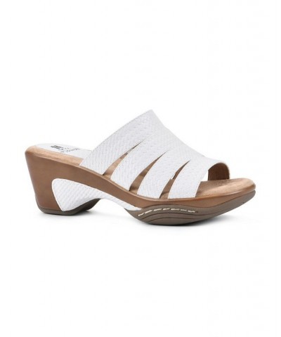 Women's Valora Clog Slide Sandals White $31.60 Shoes