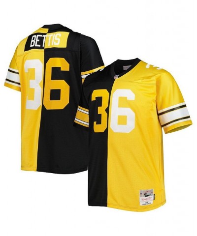 Men's Jerome Bettis Black and Gold Pittsburgh Steelers Big and Tall Split Legacy Retired Player Replica Jersey $78.00 Jersey