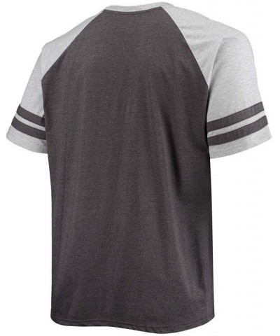 Men's Big and Tall Heathered Black, Heathered Gray Los Angeles Chargers Two-Stripe Raglan T-shirt $19.20 T-Shirts