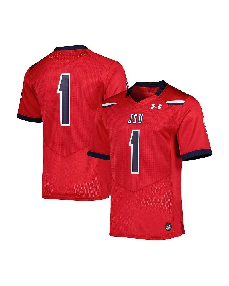 Men's 1 Red Jackson State Tigers Team Wordmark Replica Football Jersey $60.00 Jersey