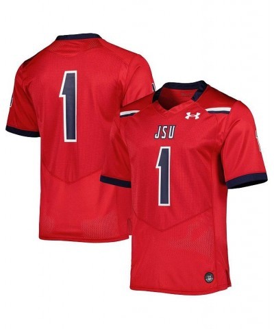 Men's 1 Red Jackson State Tigers Team Wordmark Replica Football Jersey $60.00 Jersey