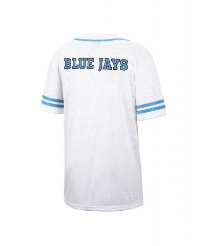 Men's White Johns Hopkins Blue Jays Free-Spirited Full-Button Baseball Jersey $33.00 Jersey