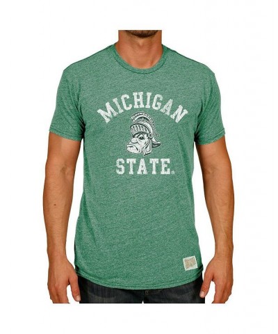 Men's Heather Green Michigan State Spartans Vintage-Like Gruff Tri-Blend T-shirt $26.54 T-Shirts