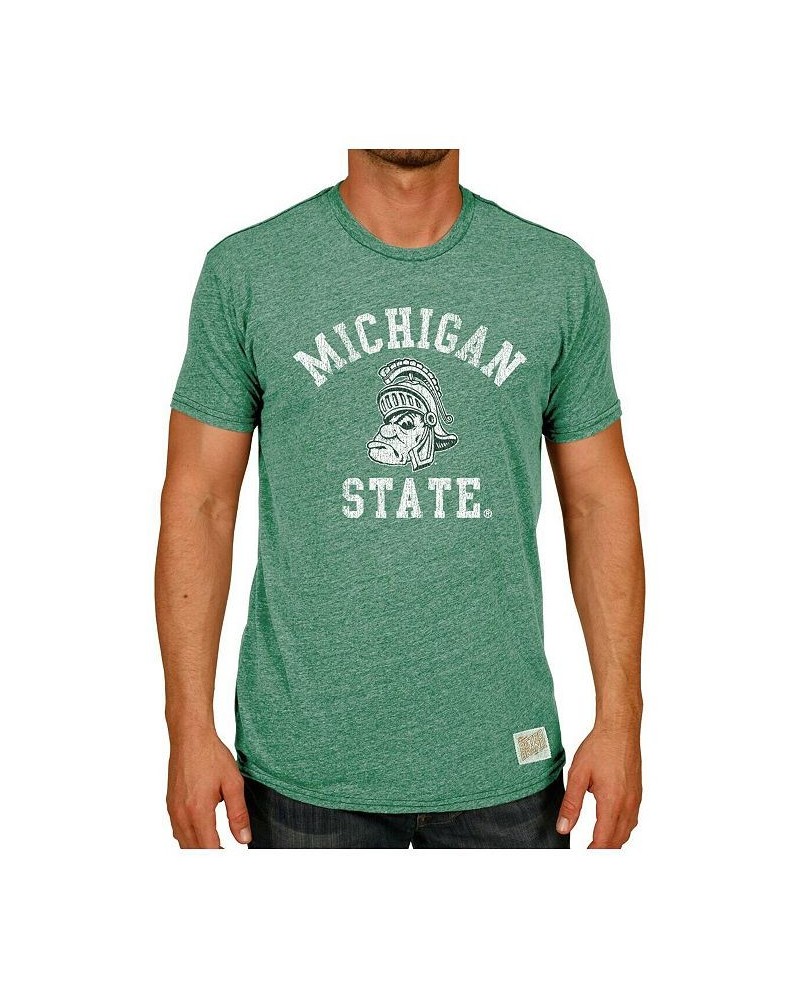 Men's Heather Green Michigan State Spartans Vintage-Like Gruff Tri-Blend T-shirt $26.54 T-Shirts