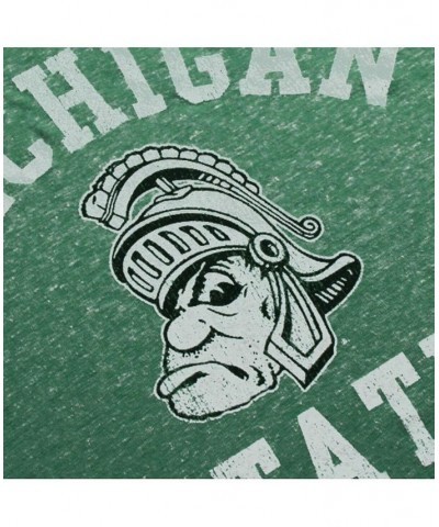 Men's Heather Green Michigan State Spartans Vintage-Like Gruff Tri-Blend T-shirt $26.54 T-Shirts