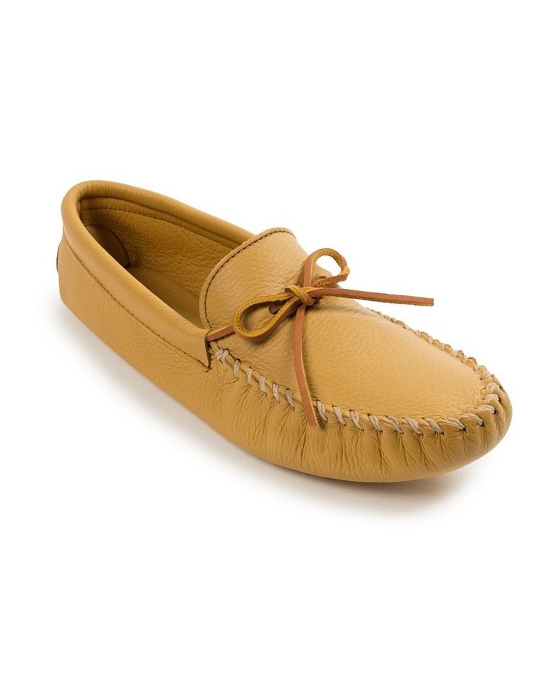 Men's Deerskin Leather Softsole Moccasin Loafers Tan/Beige $45.58 Shoes