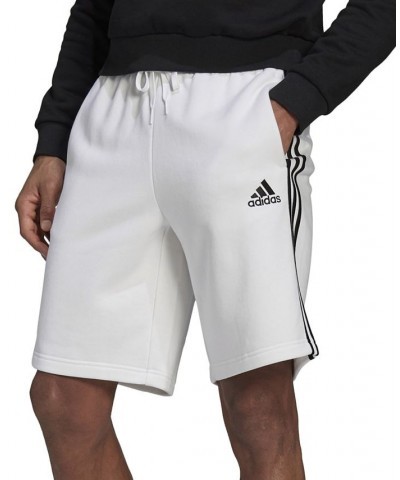 Men's 3-Stripes 10" Fleece Shorts White/Black $22.04 Shorts