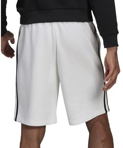 Men's 3-Stripes 10" Fleece Shorts White/Black $22.04 Shorts