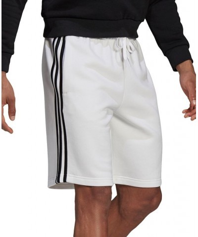 Men's 3-Stripes 10" Fleece Shorts White/Black $22.04 Shorts