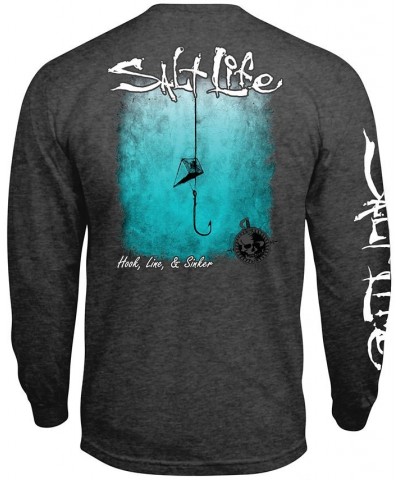 Men's Hook, Line & Sinker Logo Graphic Long-Sleeve T-Shirt Gray $18.00 T-Shirts