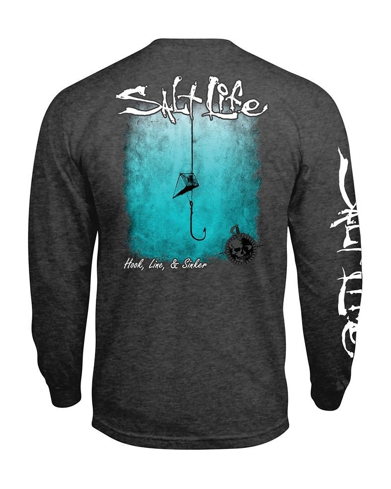 Men's Hook, Line & Sinker Logo Graphic Long-Sleeve T-Shirt Gray $18.00 T-Shirts