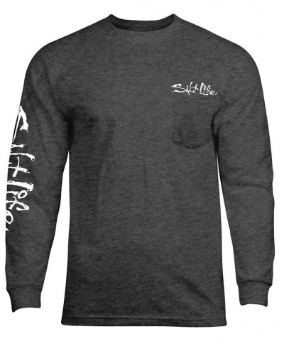 Men's Hook, Line & Sinker Logo Graphic Long-Sleeve T-Shirt Gray $18.00 T-Shirts