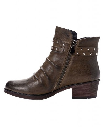 Women's Roxie Ankle Booties Brown $32.99 Shoes