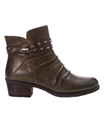 Women's Roxie Ankle Booties Brown $32.99 Shoes