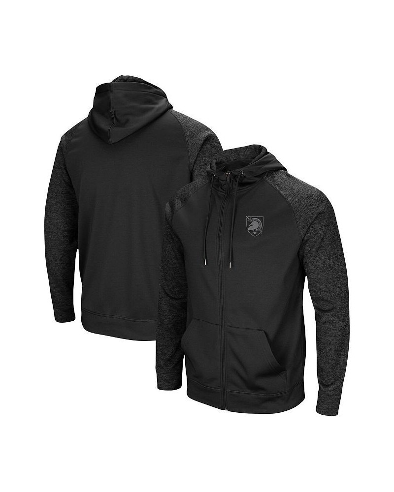 Men's Black Army Black Knights Blackout 3.0 Tonal Raglan Full-Zip Hoodie $36.75 Sweatshirt