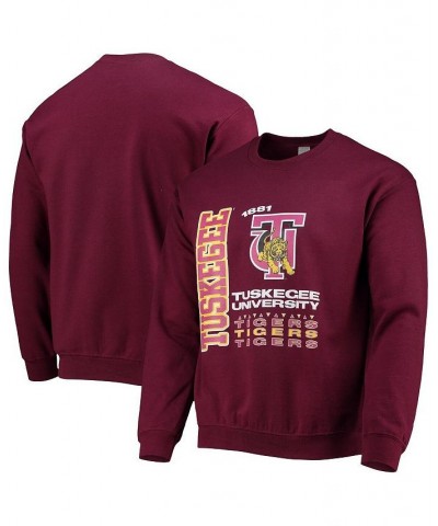 Men's Crimson Tuskegee Golden Tigers Pullover Sweatshirt $24.00 Sweatshirt