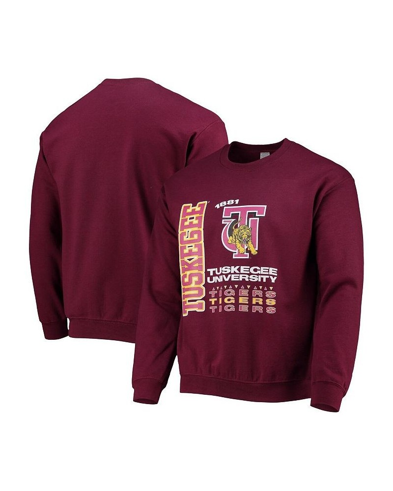 Men's Crimson Tuskegee Golden Tigers Pullover Sweatshirt $24.00 Sweatshirt