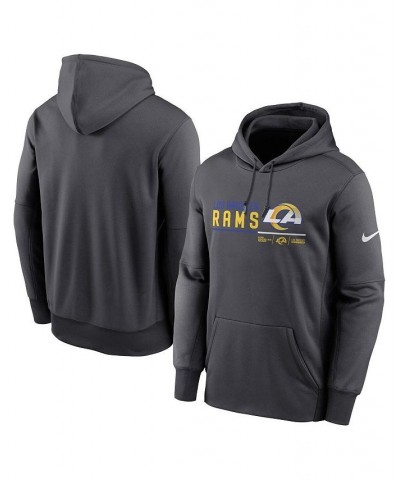 Men's Anthracite Los Angeles Rams Prime Logo Name Split Pullover Hoodie $38.70 Sweatshirt