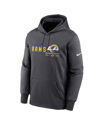 Men's Anthracite Los Angeles Rams Prime Logo Name Split Pullover Hoodie $38.70 Sweatshirt