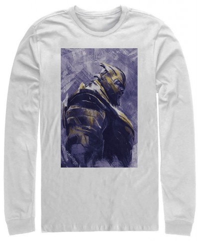 Marvel Men's Avengers Endgame Thanos Painted Portrait Poster, Long Sleeve T-shirt White $22.39 T-Shirts