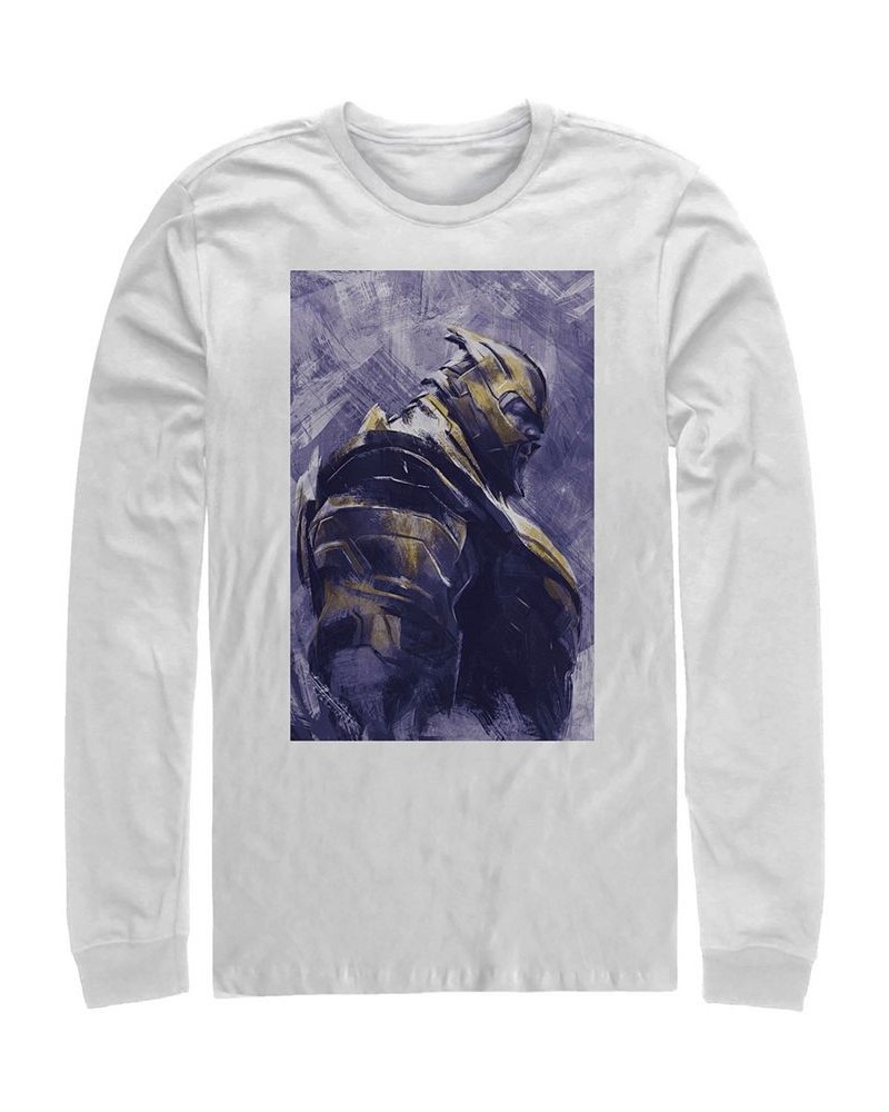 Marvel Men's Avengers Endgame Thanos Painted Portrait Poster, Long Sleeve T-shirt White $22.39 T-Shirts