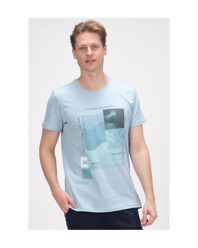 Men's Modern Print Fitted Admission T-shirt PD04 $36.40 T-Shirts