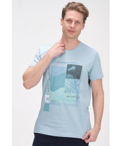 Men's Modern Print Fitted Admission T-shirt PD04 $36.40 T-Shirts