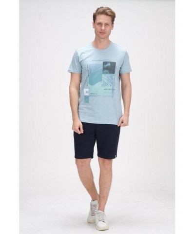 Men's Modern Print Fitted Admission T-shirt PD04 $36.40 T-Shirts