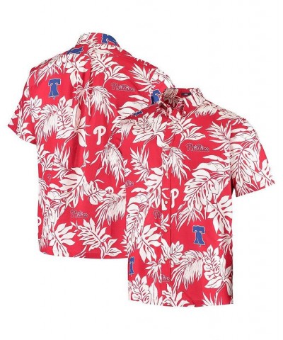 Men's Red Philadelphia Phillies Aloha Button-Down Shirt $43.68 Shirts