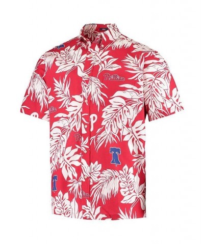 Men's Red Philadelphia Phillies Aloha Button-Down Shirt $43.68 Shirts