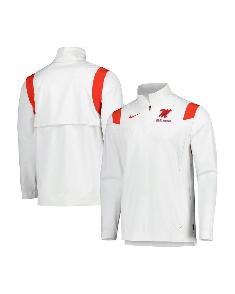 Men's White Ole Miss Rebels 2022 Coaches Sideline Quarter-Zip Top $45.60 Tops