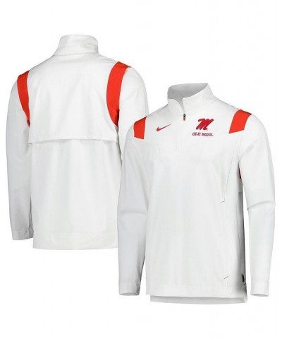 Men's White Ole Miss Rebels 2022 Coaches Sideline Quarter-Zip Top $45.60 Tops