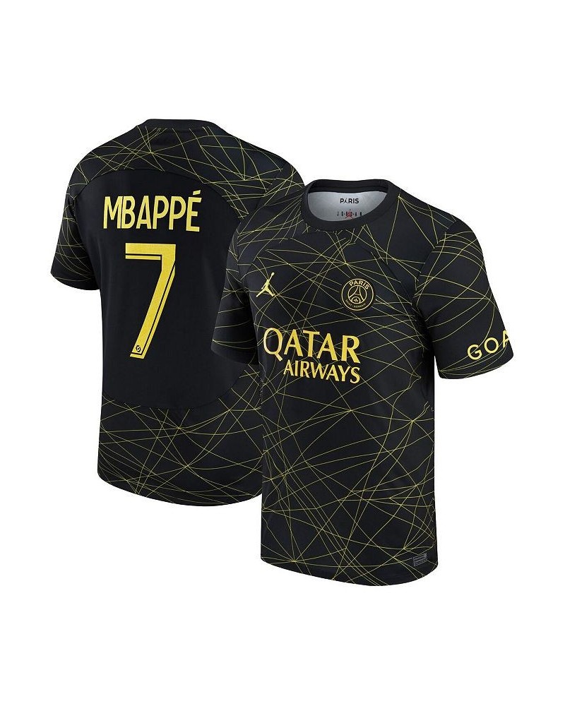 Men's Brand Kylian Mbappe Black Paris Saint-Germain 2022/23 Fourth Breathe Stadium Replica Player Jersey $47.60 Jersey