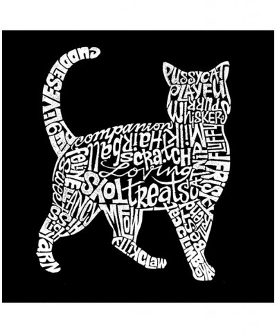 Men's Word Art Hooded Sweatshirt - Cat Black $28.20 Sweatshirt