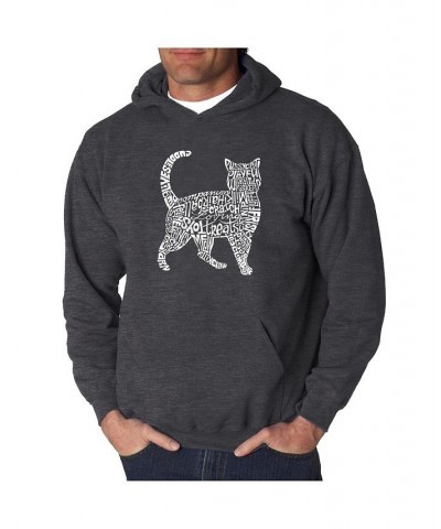 Men's Word Art Hooded Sweatshirt - Cat Black $28.20 Sweatshirt