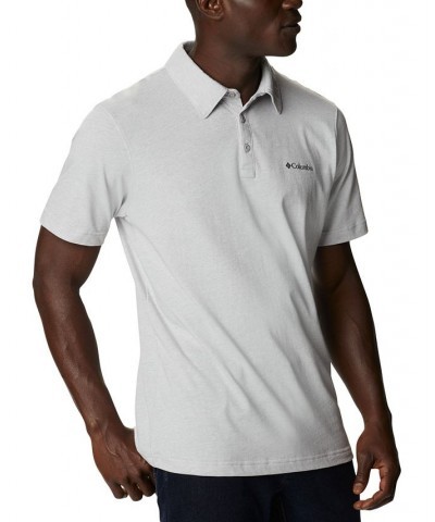 Men's Thistletown Hills Logo-Print Tech Polo Shirt Silver $22.05 Polo Shirts