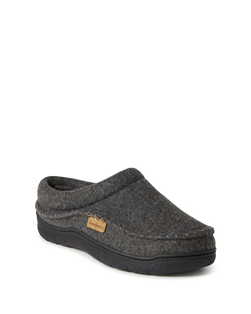 Men's Thompson Wool Blend Clog with Whipstitch Slippers Gray $32.40 Shoes