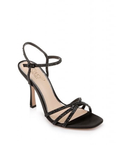 Women's Georgia Evening Sandal Black Satin $55.47 Shoes